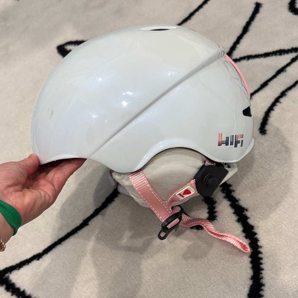 Red hi-fi White and Pink women's ski Helmet made in Japan